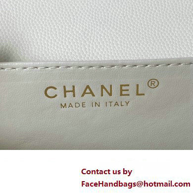 Chanel Grained Calfskin  &  Gold-Tone Metal Chain Flap Bag AS4431 White 2023